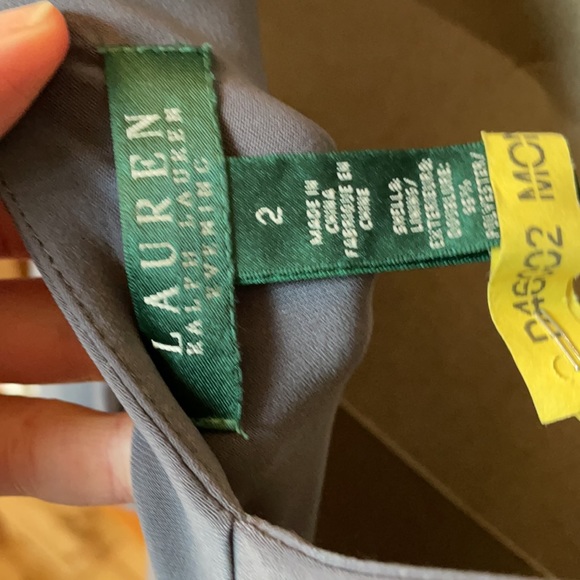 Ralph Lauren Long-sleeve Jersey Gown w/ Brooch - Picture 8 of 8